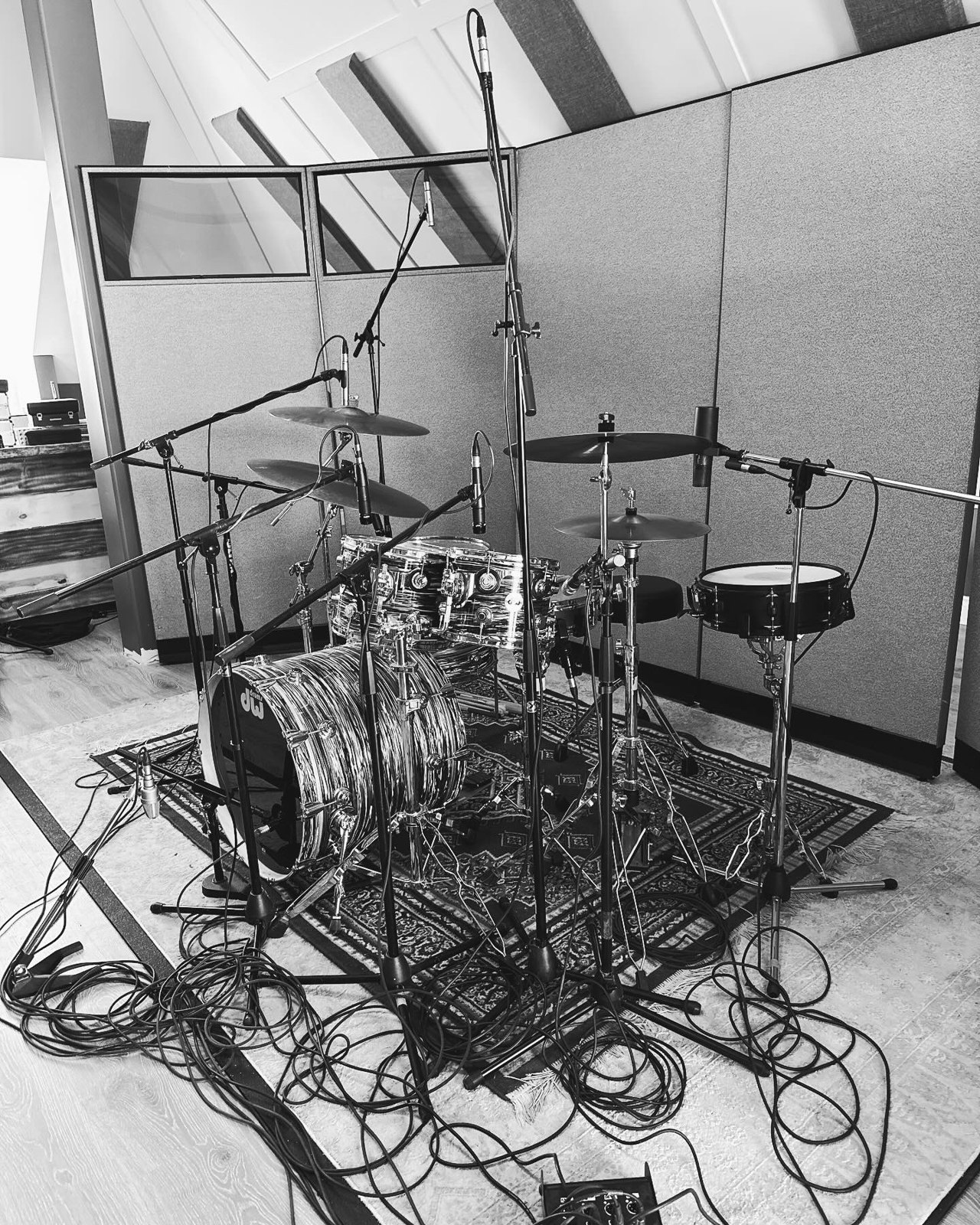Live room drum kit