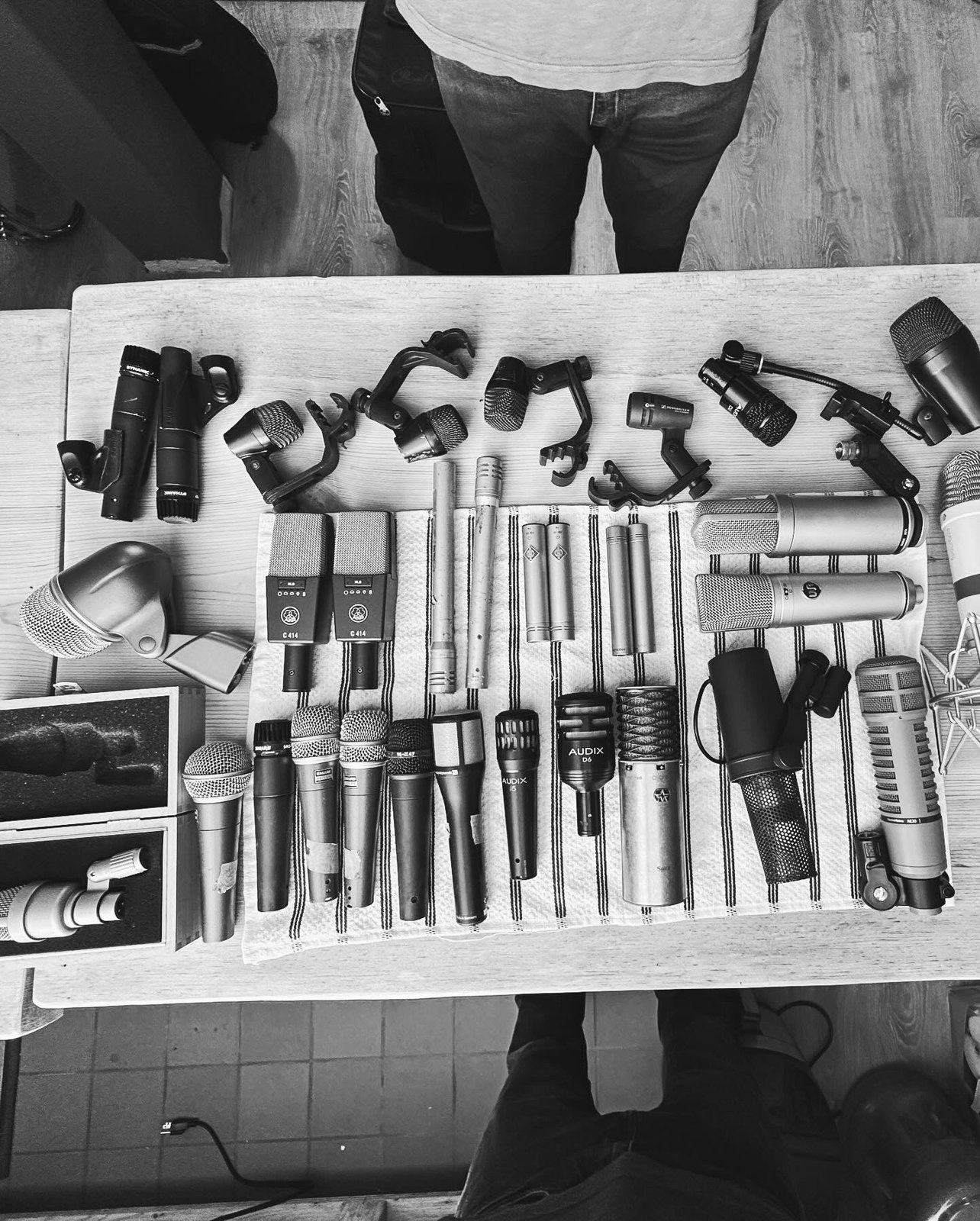Microphone locker laid out